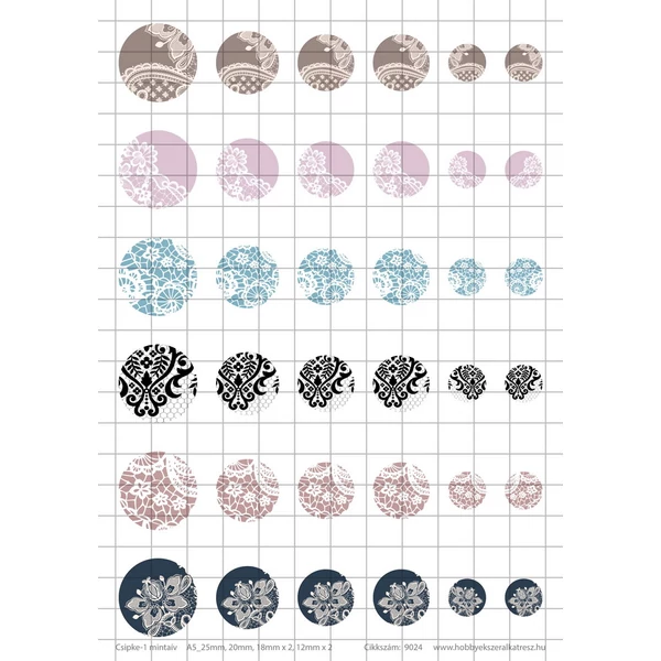Csipke-1 Üveglencsés ékszerpapír több méret