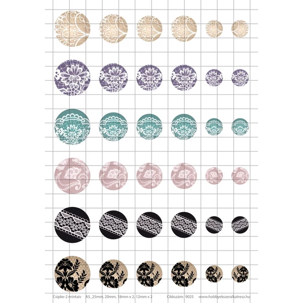 Csipke-2 Üveglencsés ékszerpapír több méret