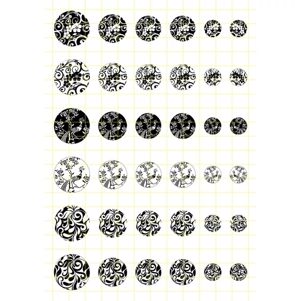 Fekete-fehér-1 Üveglencsés ékszerpapír több méret A5