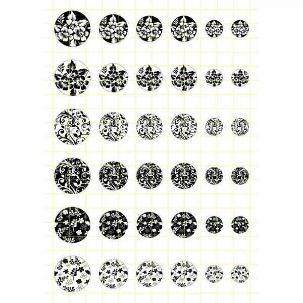 Fekete-fehér-4 Üveglencsés ékszerpapír több méret A5