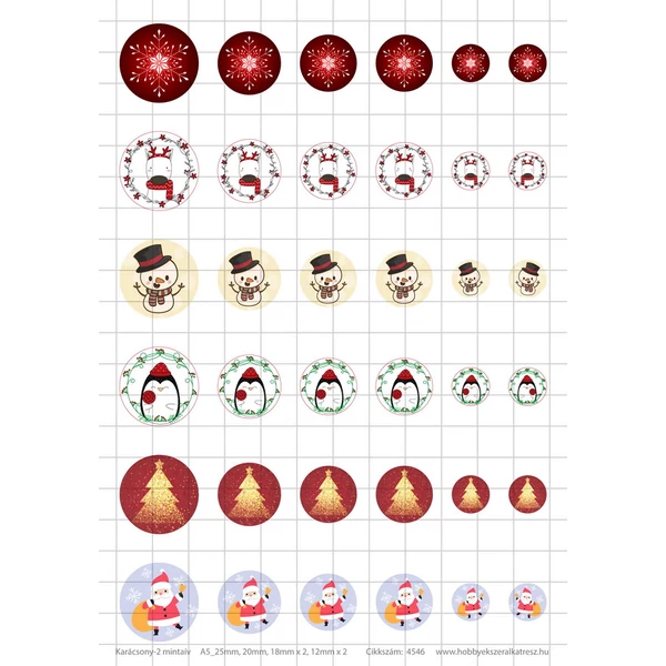 Karácsony-2 Üveglencsés ékszerpapír több méret A5