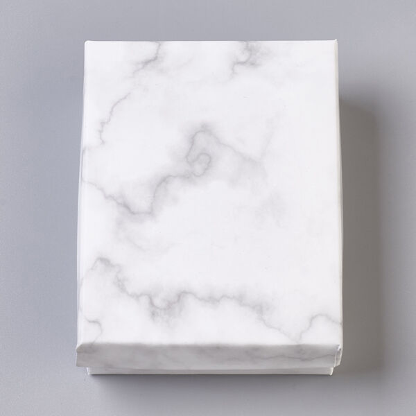 Fehér márványos papír díszdoboz (9,1x7,1x2,8cm)