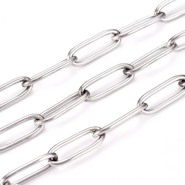 Nemesacél vastag keresztezett szemű ékszerlánc (12x4mm) /5méter