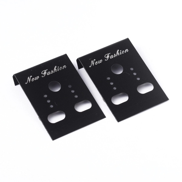 100db Fekete plexi fülbevaló és nyaklánc tartó papír (9x6x0.04cm)
