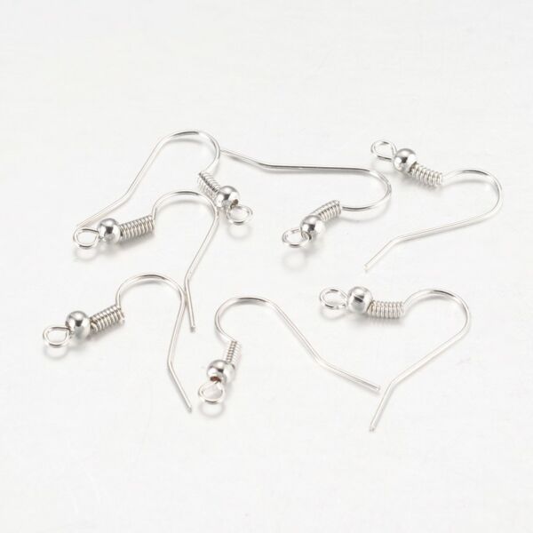 10 pár ant. ezüst színű akasztós fülbevalóalap (nikkelmentes)