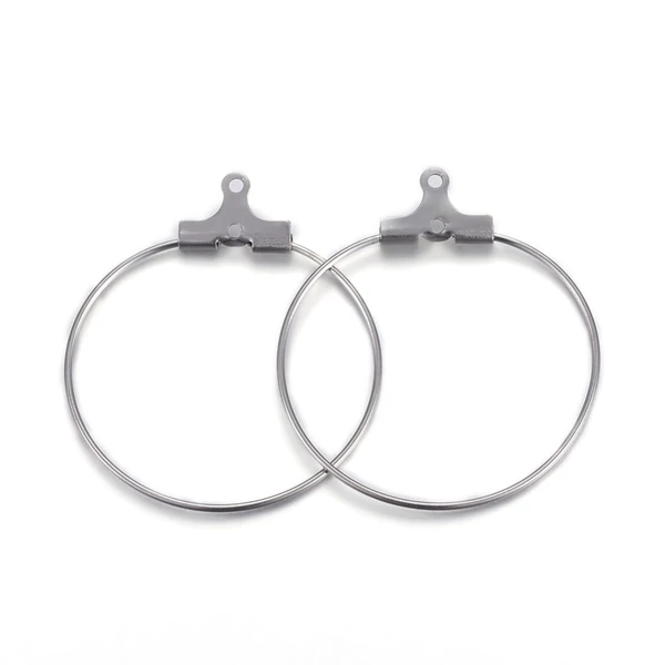 Nemesacél kör nyitható fülbevalóalap (26x30mm) /1pár