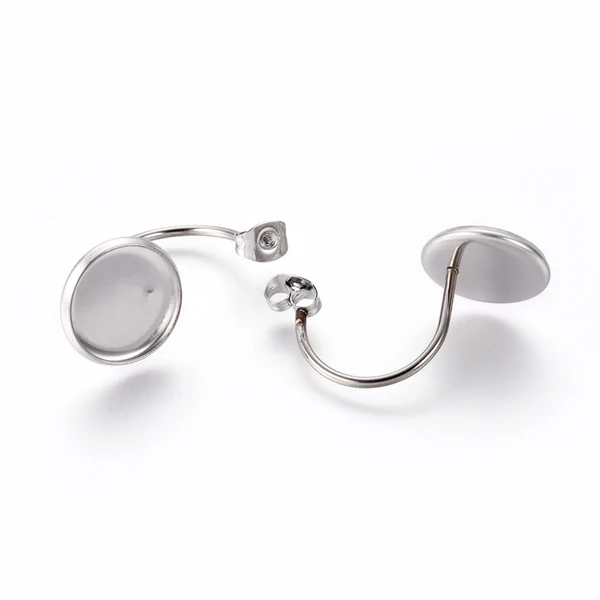 Nemesacél tányéros fülbevalóvég (12mm)