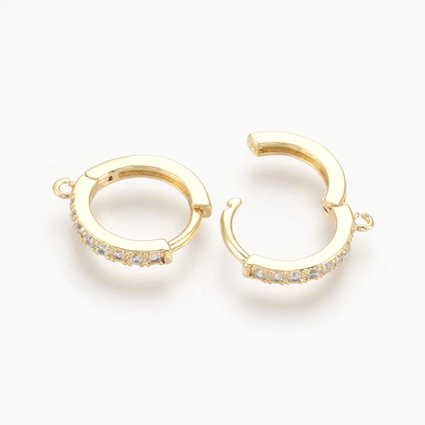 Arany színű kapcsos fülbevalóalap cirkónia díszítéssel