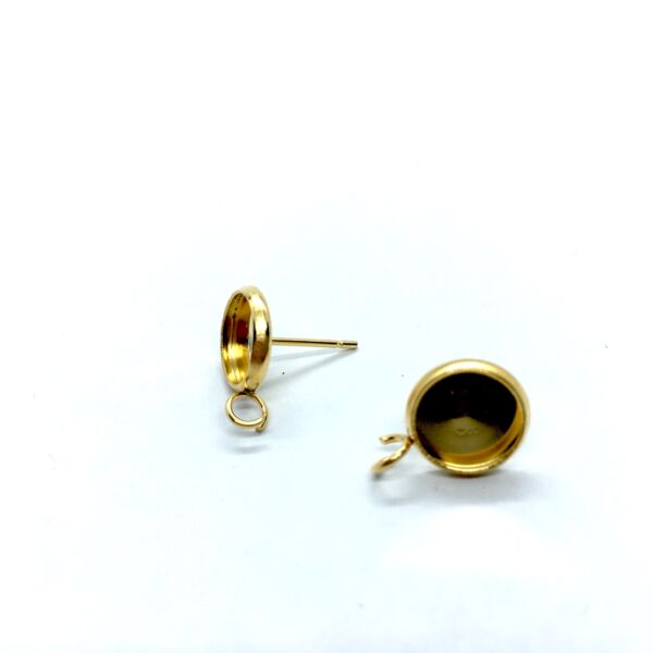 Arany színű nemesacél bedugós tovább építhető fülbevalóalap (8mm)