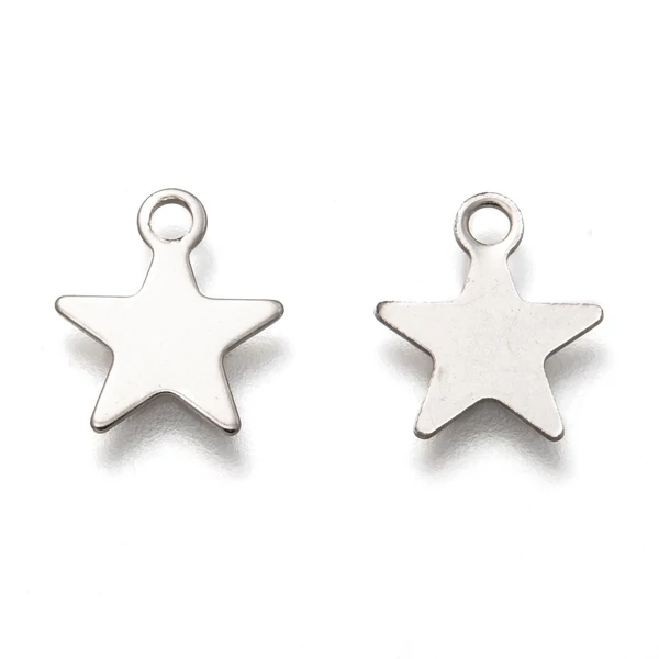 Nemesacél csillag fityegő/2db