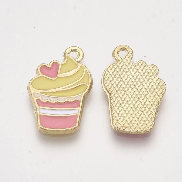 Színes zománcozott muffin fityegő