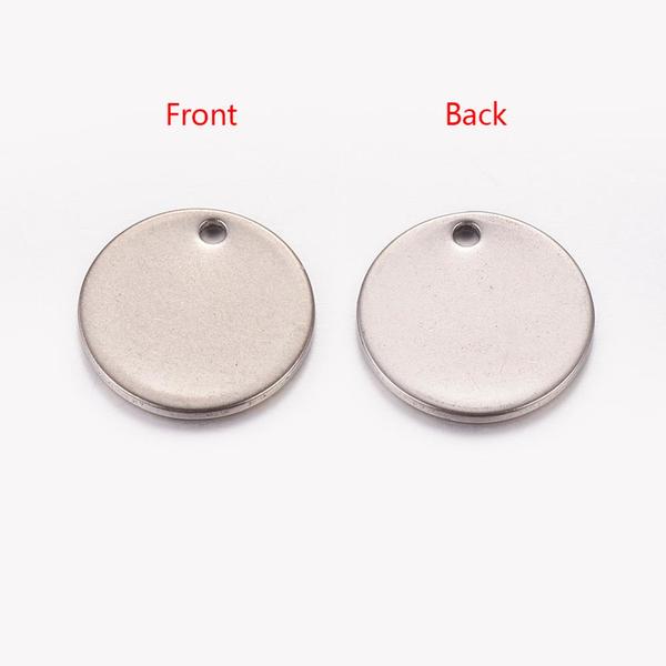 Nemesacél gravírozható medálka, fityegő (13mm) /4db
