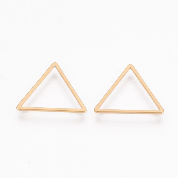 Nemesacél arany színű háromszög medál (14x12mm)