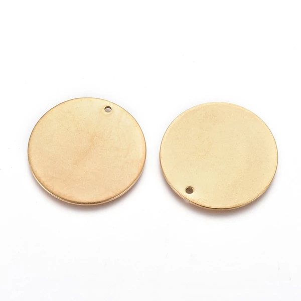 Arany színű nemesacél gravírozható medálka, fityegő (25mm)