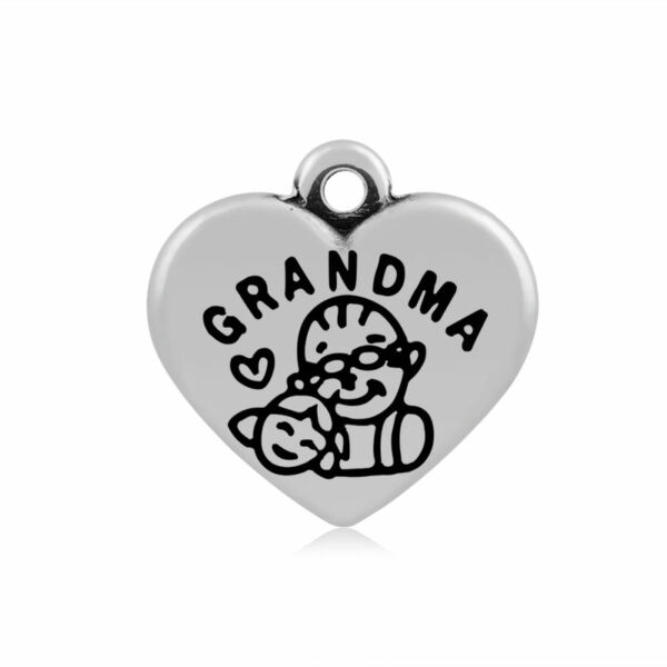 316-os Nemesacél grandma / nagymama szív fityegő