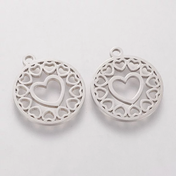 Nemesacél szíves fityegő