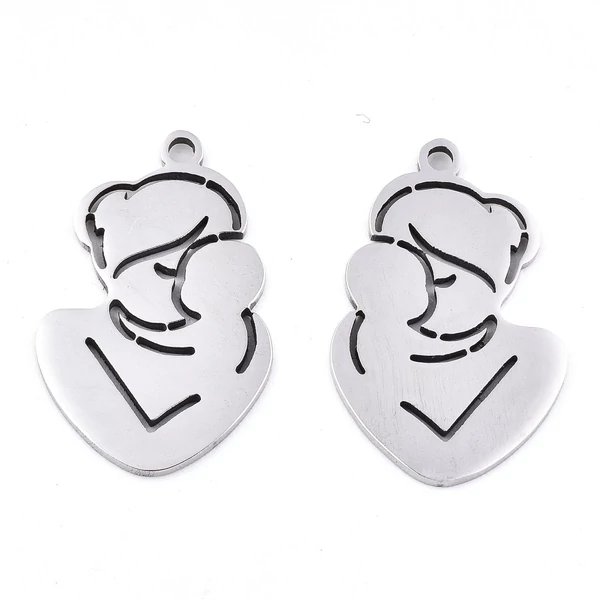 Nemesacél anya-baba fityegő