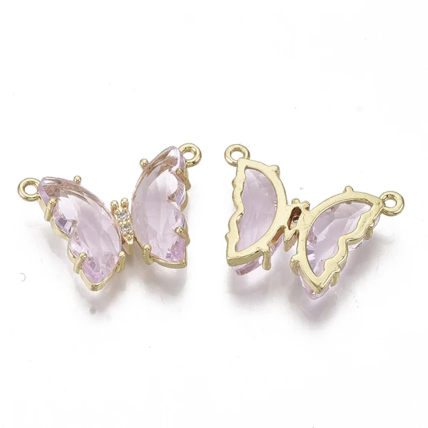 Arany színű rózsaszín cirkónia köves lepke kapcsolóelem