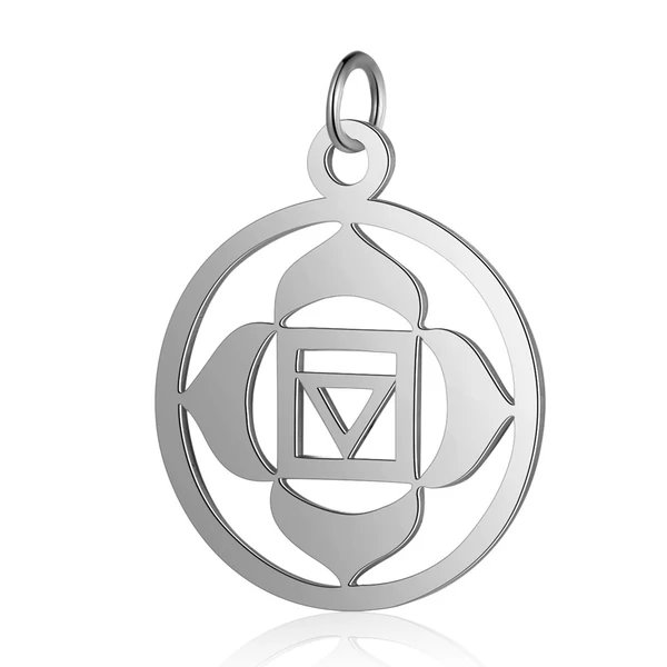 Nemesacél Muladhara csakra fityegő (22.5x19x1mm)