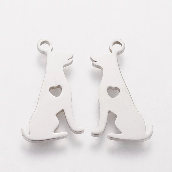 Nemesacél kutya szívvel fityegő