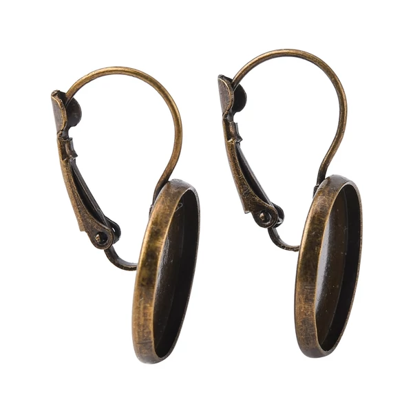 Antikolt bronz színű franciakapcsos fülbevalóalap (16mm)