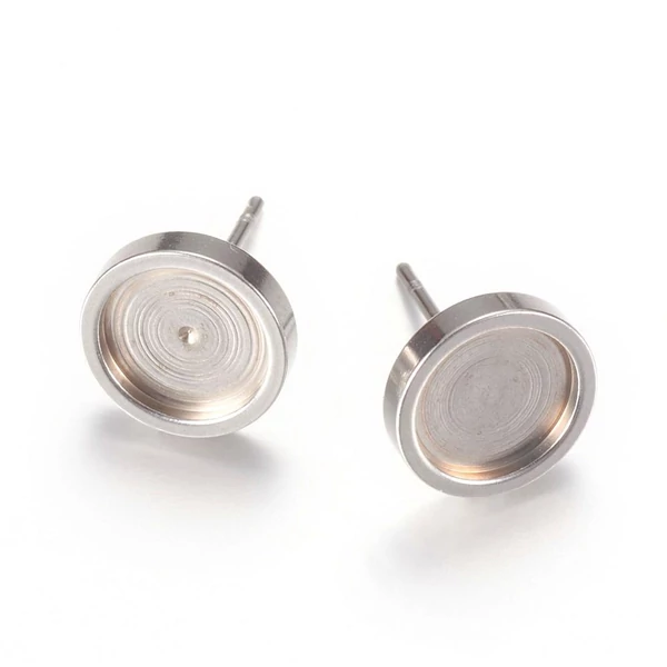 10pár Nemesacél bedugós fülbevalóalap (8mm)