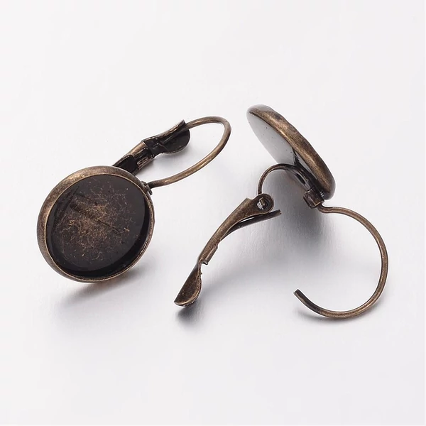 Antikolt bronz színű francia kapcsos fülbevalóalap (12mm)