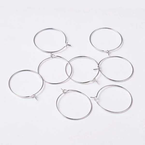 1 pár ezüst színű kör nyitható fülbevalóalap