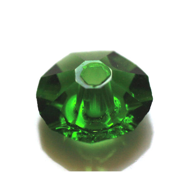 Sötét zöld első osztályú csiszolt üveggyöngy (3x6mm)
