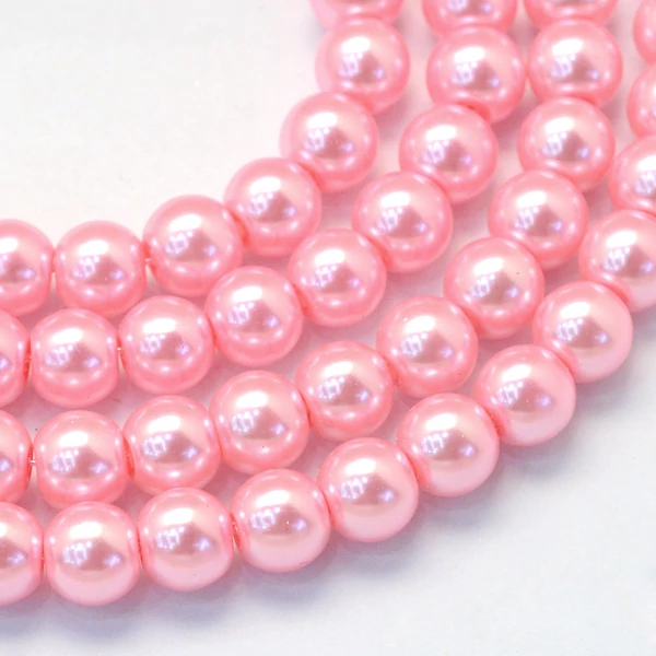 Pink színű tekla üveggyöngy (4mm)/210db