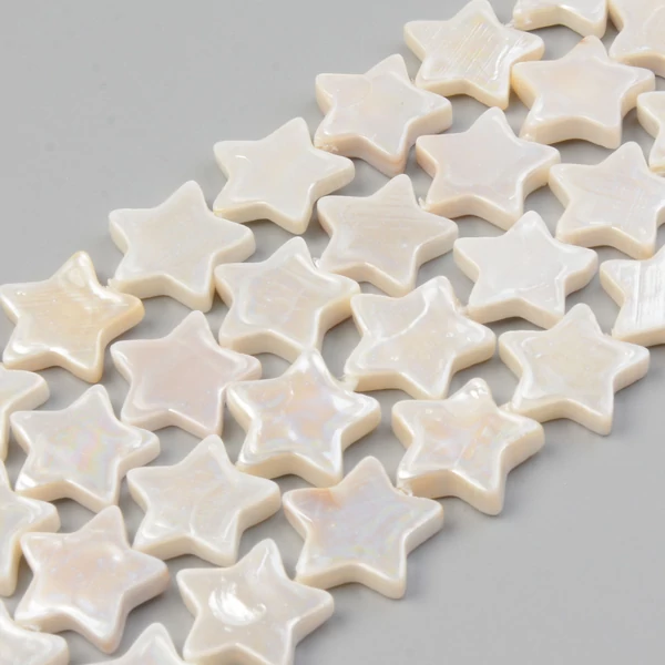 Festett édesvízi csillag alakú gyöngy (15x15.5x3mm) /2db