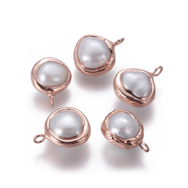 Valódi kagyló gyöngy medál akasztóval (17~18.5x13~15x8~9.5mm)