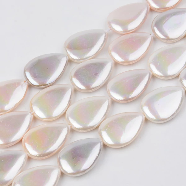 4db természetes édesvízi csepp alakú gyöngy (18x13x4mm)