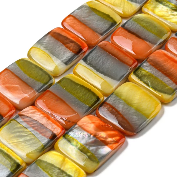 4db Színes, négyzet alakú Tenyésztett édesvízi gyöngy (18x18.5x3~4mm)