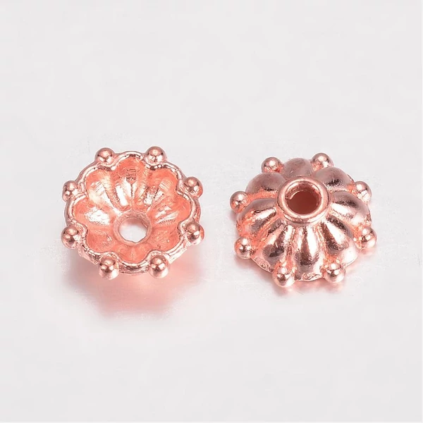 10db Rozé arany színű gyöngykupak (8mm)