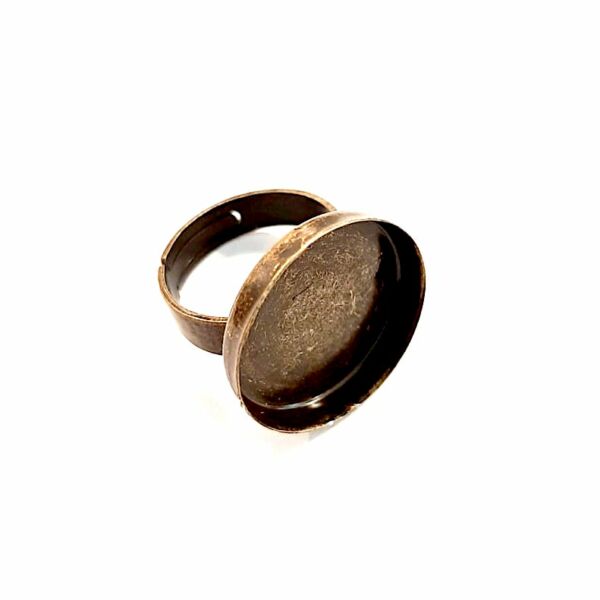 Antikolt bronz színű sima gyűrűalap (20mm)