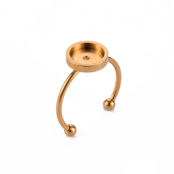 Arany nemesacél tányéros gyűrűralap (8mm)