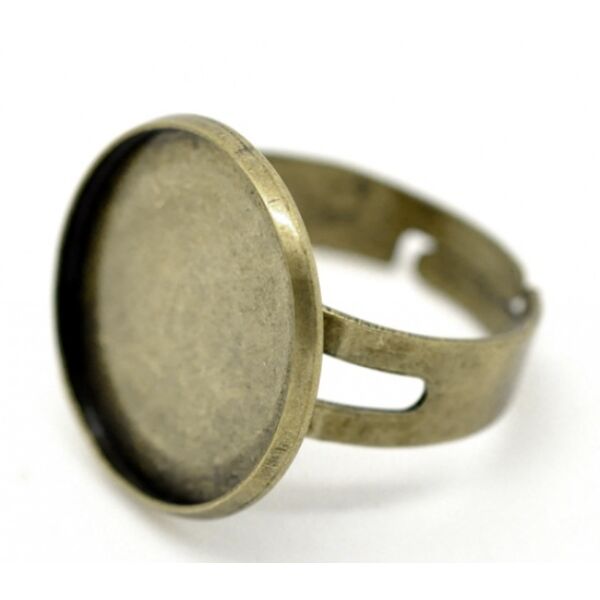 Antikolt bronz színű gyűrűalap (18mm) 