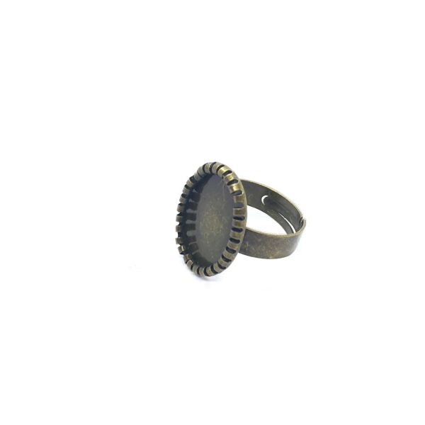 Antikolt bronz színű fogas gyűrűalap (13x18mm)
