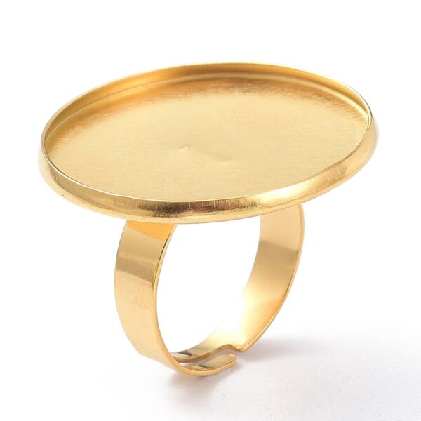 Arany nemesacél tányéros gyűrűralap (25mm)