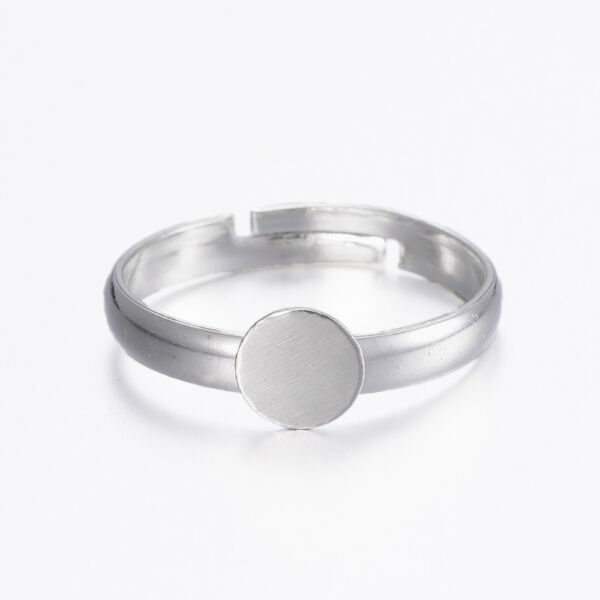 Antikolt ezüst színű ragasztható gyűrűalap (6mm)