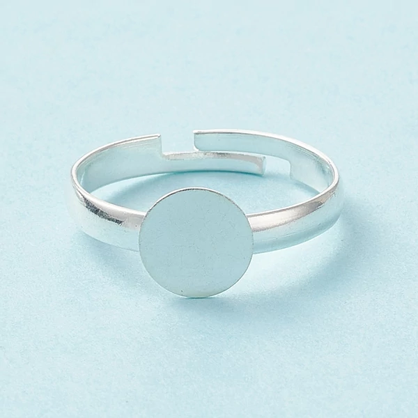 Antikolt ezüst színű ragasztható gyűrűalap (8mm)