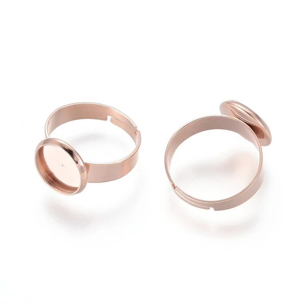 Rozé arany nemesacél tányéros gyűrűalap (10mm)