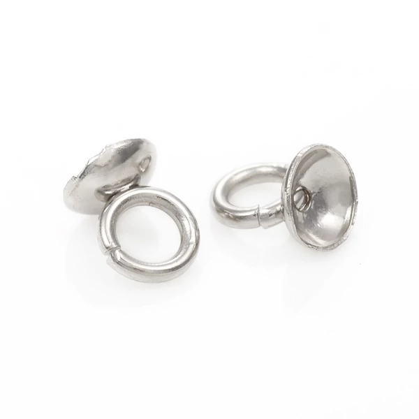 Nemesacél lezáró kupak üveggömbökhöz (5x4mm)/2db