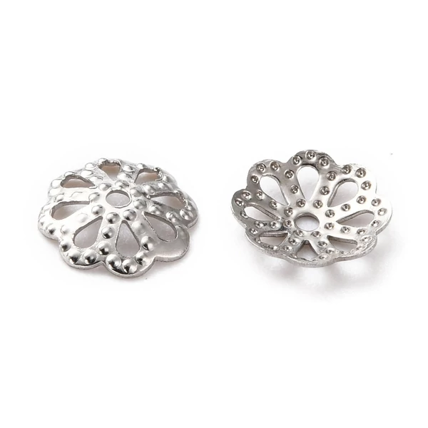 10db Nemesacél gyöngykupak (7,5mm)