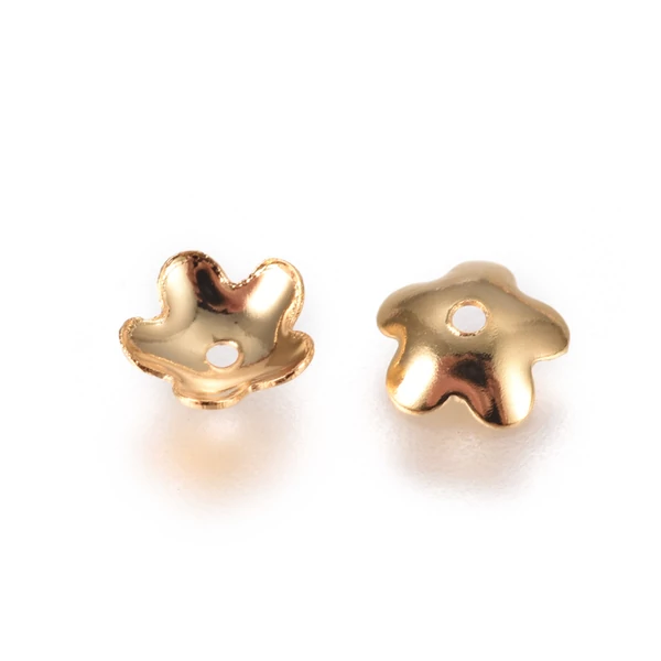 10db Arany nemesacél gyöngykupak (5,5x2mm)