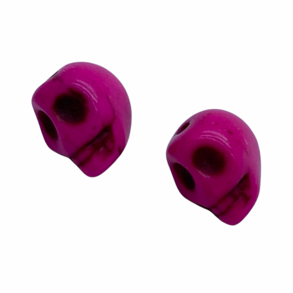 Szintetikus howlit pink koponya gyöngy (9x7,5mm)