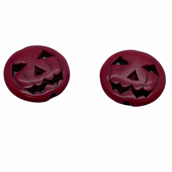 Szintetikus türkiz piros halloween tök gyöngy (15x3,5mm)