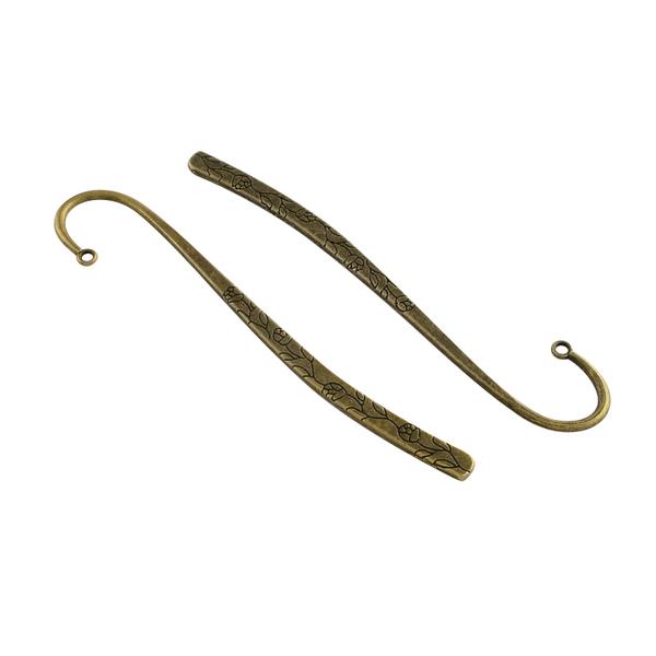Antikolt bronz színű rózsamintás könyvjelző (120mm)
