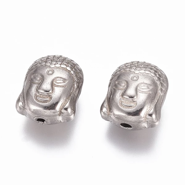 Nemesacél buddhafej köztes (11x9mm)